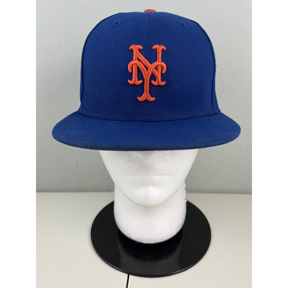 New Era New York Mets MLB 59Fifty Fitted Hat Blue Size 7 1/4 Cap